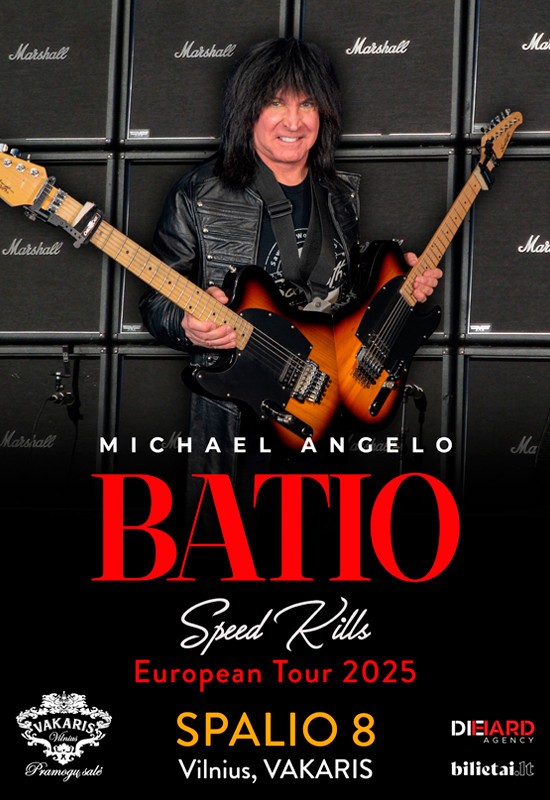 Pirkti bilietus MANOWAR guitarist MICHAEL ANGELO BATIO - Speed Kills European Tour 2025 - Vilnius Vilnius, Pramogų salė VAKARIS Spalis 08