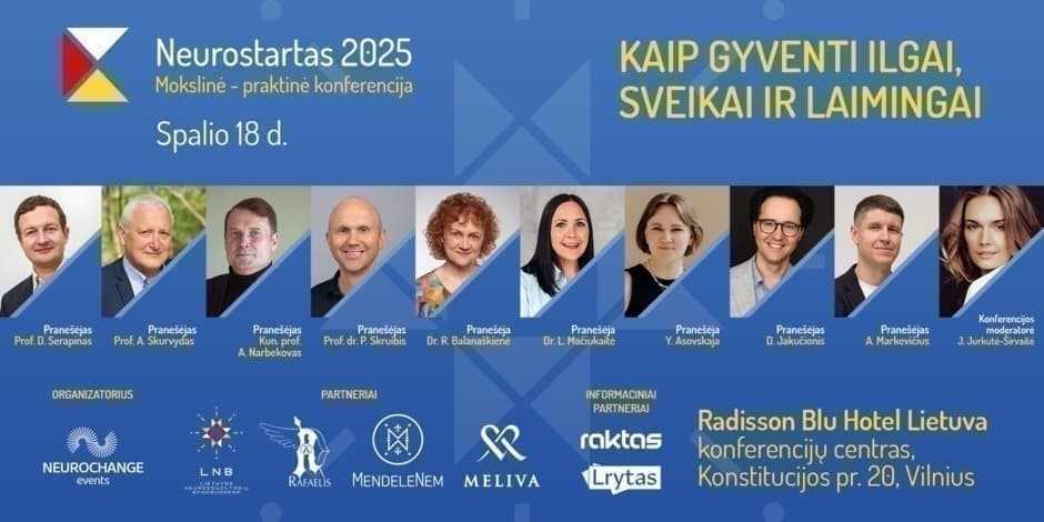 Pirkt biļetes KONFERENCIJA NEUROSTARTAS 2025 Vilnius, Radisson Blu Hotel Lietuva Oktobris 18