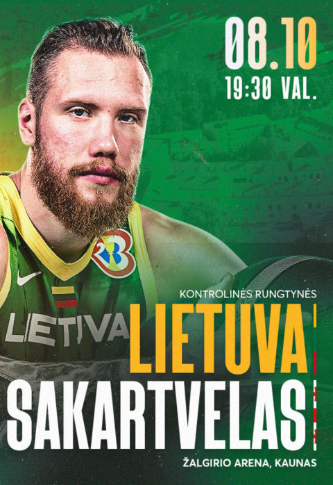 Pirkti bilietus Lietuvos vyrų krepšinio rinktinės kontrolinės rungtynės: Lietuva-Sakartvelas Kaunas, Kauno Žalgirio arena Rugpjūtis 10