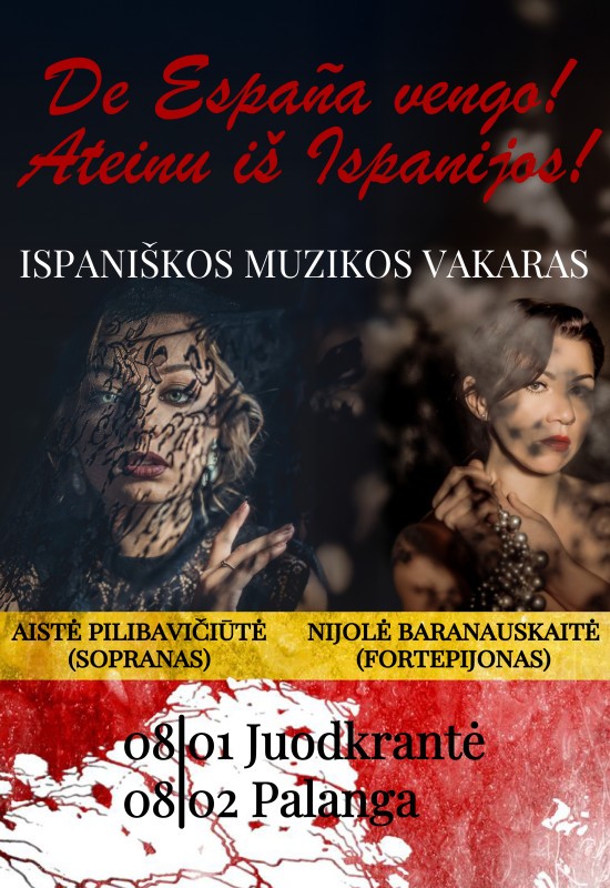 Pirkti bilietus De España vengo! Ateinu iš Ispanijos! Ispaniškos muzikos koncertas | JUODKRANTĖ Juodkrantė, Liudviko Rėzos kultūros centras Rugpjūtis 01