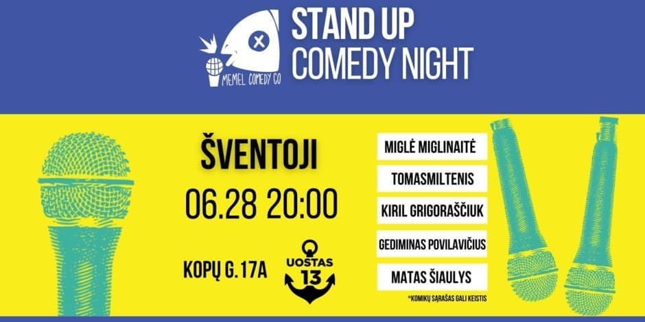 Pirkti bilietus Memel Comedy Co - Stand Up Comedy Night - UOSTAS 13 Šventoji Palanga, Uostas13 Birželis 28