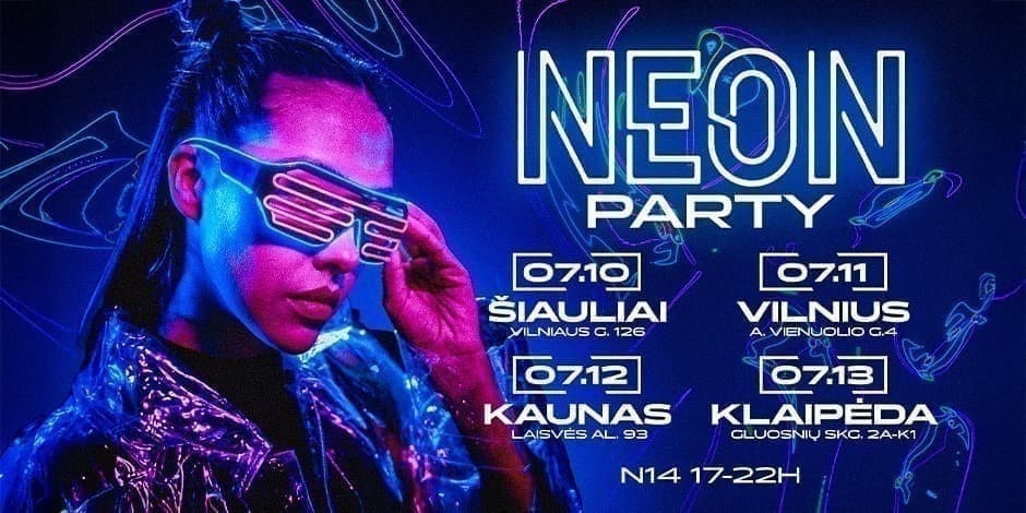 Pirkti bilietus Moksleivių NEON PARTY! Vilnius Vilnius, Salento Liepa 11