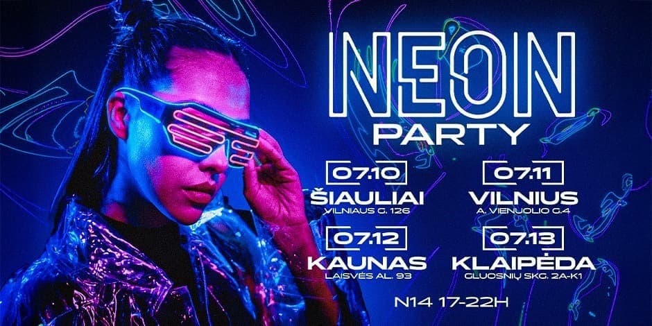 Pirkt biļetes NEON PARTY! Klaipėda Klaipėda, Malūno Loftas Jūlijs 13