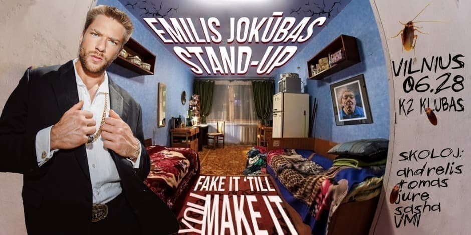 Pirkti bilietus Emilis Jokūbas Stand-Up: FAKE IT ‘TILL YOU MAKE IT | VILNIUS Vilnius, K2 Comedy Club Birželis 28