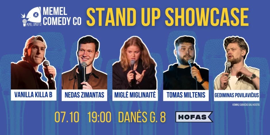 Pirkti bilietus Memel Comedy Co - STAND UPShowcase - HOFAS Klaipėda 07.10 Klaipėda, Hofas Liepa 10