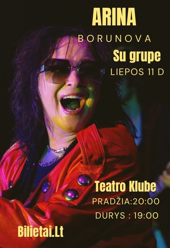 Pirkt biļetes Arina Borunova. Vakaras su bliuzo Karaliene. Kaunas, Teatro klubas Jūlijs 11