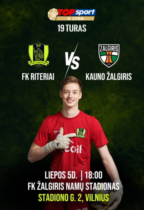 Pirkti bilietus Vilniaus „Riteriai“ – Kauno „Žalgiris“ Vilnius, Žalgirio namų stadionas Liepa 05