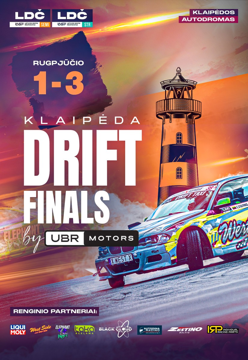Pirkti bilietus Klaipėda Drift Finals by UBR MOTORS Klaipėda, Klaipėdos Autodromas Rugpjūtis 01-03