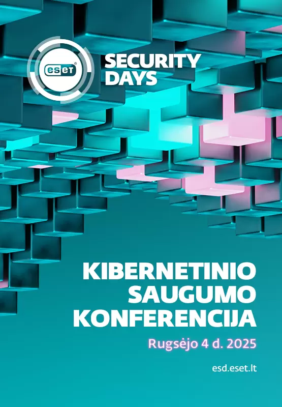 Pirkti bilietus ESET Security Day  Vilnius, Lietuvos parodų ir kongresų centras LITEXPO Rugsėjis 04