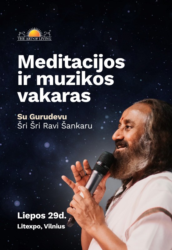 Pirkt biļetes Meditacijos ir muzikos vakaras su Gurudevu Šri Šri Ravi Šankaru Vilnius, Lietuvos parodų ir kongresų centras LITEXPO Jūlijs 29
