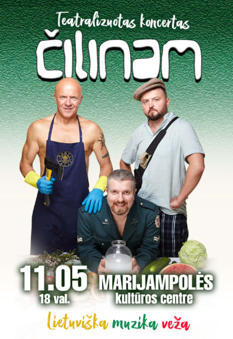 Buy tickets Grupė ČILINAM | Teatralizuotas koncertas „Lietuviška muzika veža“ Marijampolė, Marijampolės kultūros centras November 05