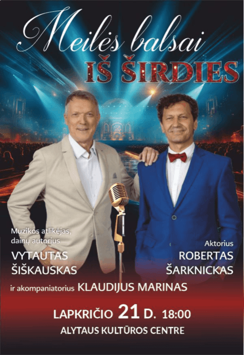 Pirkt biļetes ,,Meilės balsai iš širdies“ Alytus, Alytaus kultūros centras Novembris 21