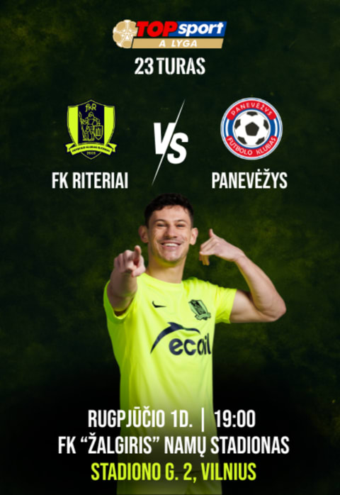 Pirkt biļetes FK „Riteriai“ – „Panevėžys“ Vilnius, Žalgirio namų stadionas Augusts 01
