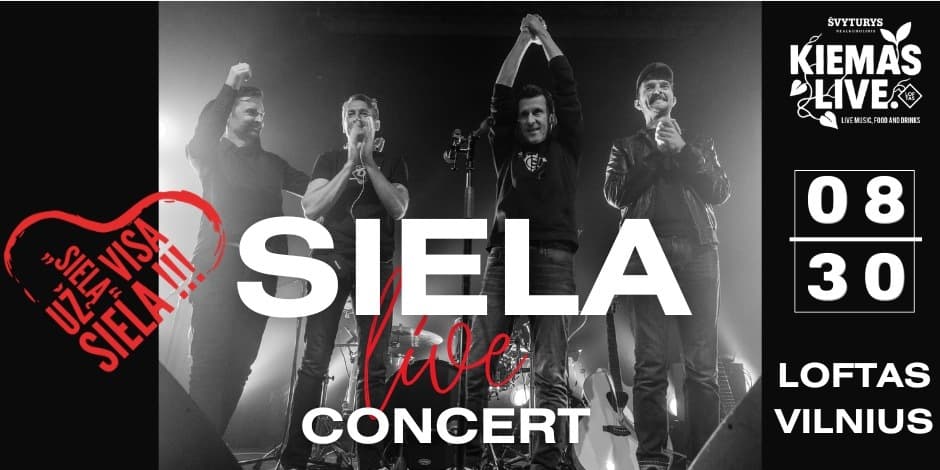 Pirkti bilietus SIELA LIVE: Vasaros pabaigos koncertas | Loftas 08.30 Vilnius, Menų fabrikas LOFTAS Rugpjūtis 30