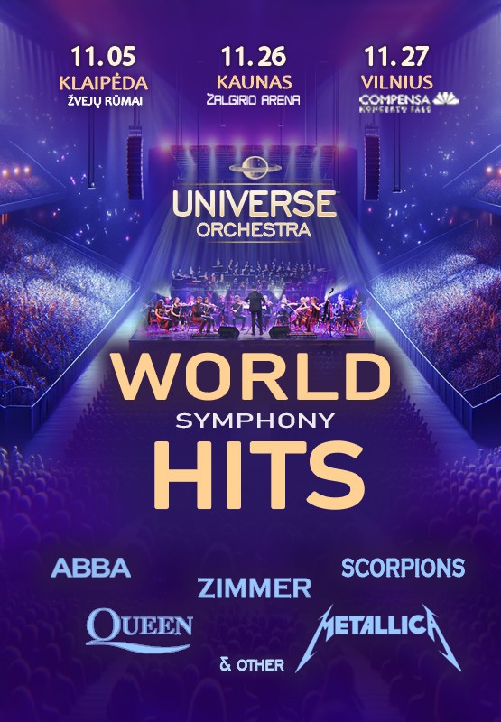 Buy tickets (Klaipėda) World Hits Symphony | Universe Orchestra Klaipėda, Kultūros centras Žvejų rūmai November 05