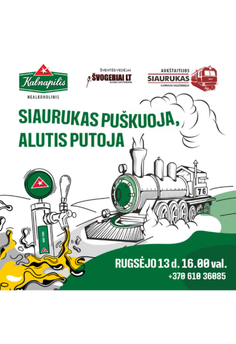 Купить билеты SIAURUKO ALAUS ŠVENTĖ „SIAURUKAS PUŠKUOJA, ALUTIS PUTOJA“ Anykščiai, Anykščių siaurojo geležinkelio stotis Сентябрь 13