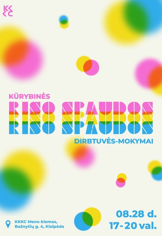 Buy tickets Kūrybinės riso spaudos dirbtuvės-mokymai Klaipėda, KKKC Meno kiemo dirbtuvės August 28