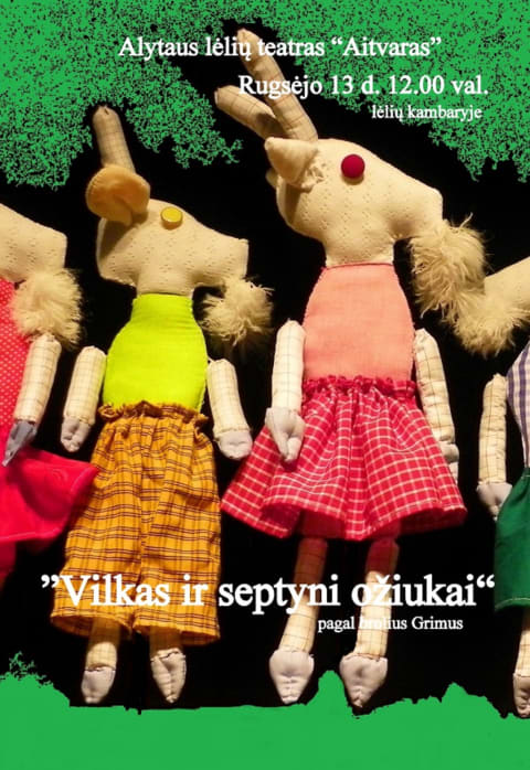 Pirkti bilietus Spektaklis „Vilkas ir septyni ožiukai“ Alytus, Lėlių kambarys Rugsėjis 13