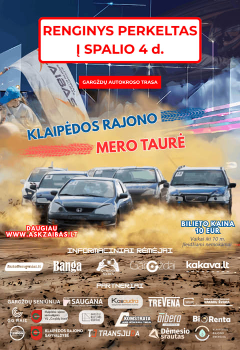 Купить билеты Autokrosas „Klaipėdos rajono mero taurė“ Gargžduose Gargždai, Gargždų autokroso trasa Октябрь 04