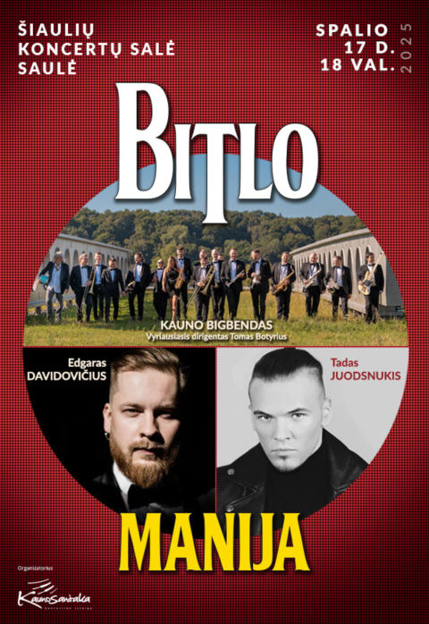Buy tickets Bitlomanija: legendinės dainos gyvai. Tadas Juodsnukis, Edgaras Davidovičius ir Kauno bigbendas Šiauliai, Koncertų salė Saulė October 17