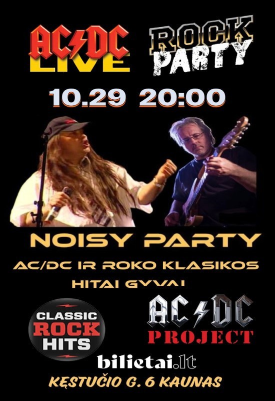 Pirkti bilietus AC/DC IR ROKO KLASIKOS HITAI GYVAI Kaunas, Hogas Pub Spalis 29