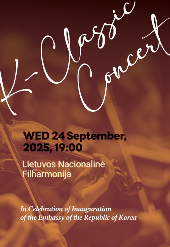 Pirkti bilietus K-Classic Concert: In Celebration of Inauguration of the Korean Embassy Vilnius, Lietuvos nacionalinė filharmonija Rugsėjis 24