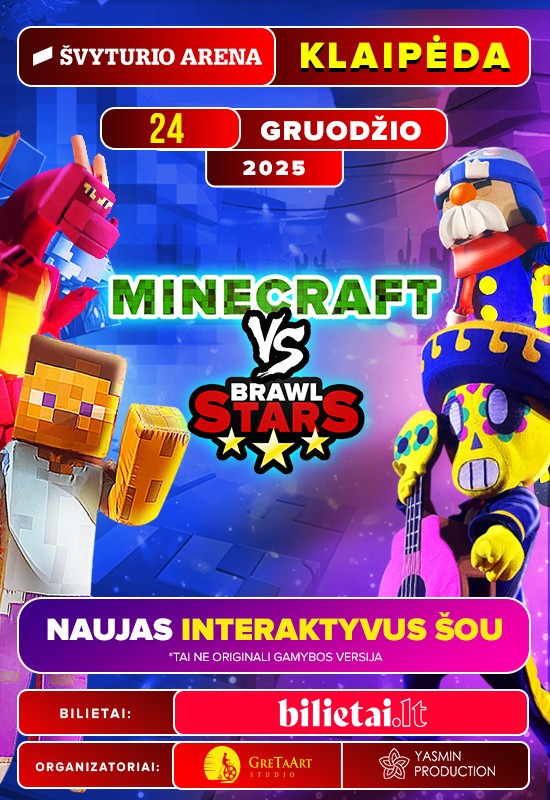 Pirkti bilietus Minecraft & Brawl Stars (Rusų kalba) Klaipėda, Klaipėdos Švyturio arena Gruodis 24