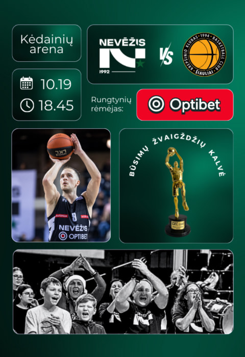 Pirkti bilietus LKL rungtynės: Kėdainių „Nevėžis“ – Šiaulių „Šiauliai“ Kėdainiai, Kėdainių arena Spalis 19