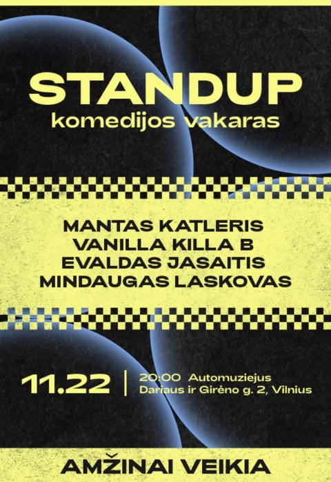 Buy tickets Amžinai veikia | Standup komedijos vakaras Vilnius, Automuziejus November 22