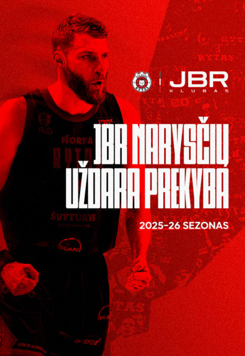 Pirkt biļetes Vilniaus „Ryto“ JBR klubo narystė 2025/26 sezonui Vilnius, „Active Vilnius“ arena Septembris 08 - Jūnijs 20