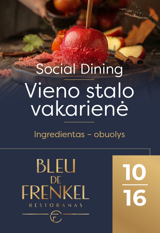 Pirkt biļetes Social Dining. Vieno stalo vakarienė | Šiauliai Šiauliai, Restoranas BLEU DE FRENKEL Oktobris 16