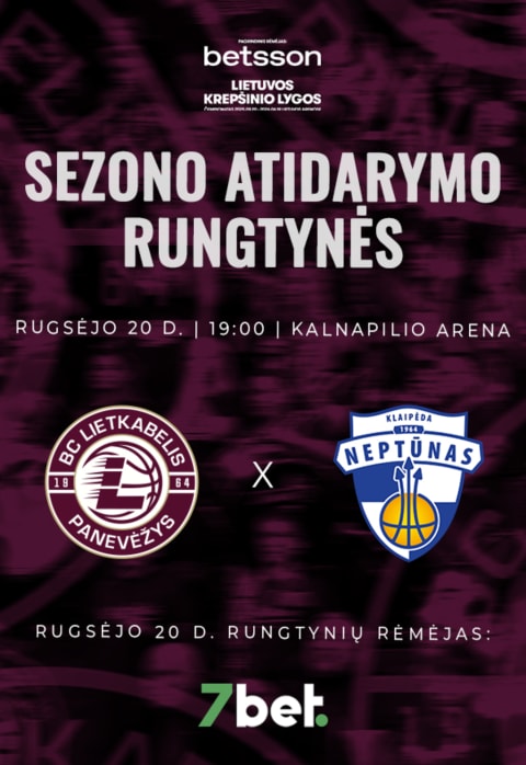 Pirkti bilietus LKL rungtynės: Panevėžio „Lietkabelis“ – Klaipėdos „Neptūnas“ Panevėžys, Kalnapilio arena Rugsėjis 20