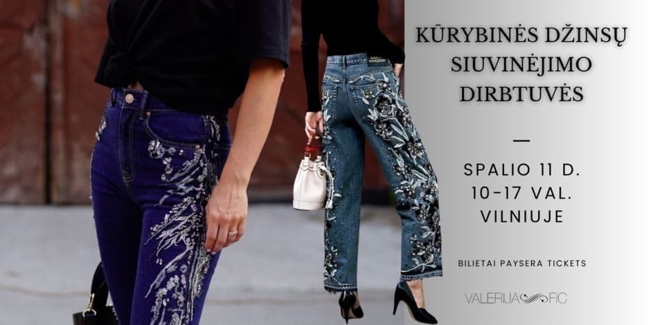 Pirkti bilietus Kūrybinės džinsų siuvinėjimo dirbtuvės Vilniuje Vilnius, GYVA STUDIJA Spalis 11