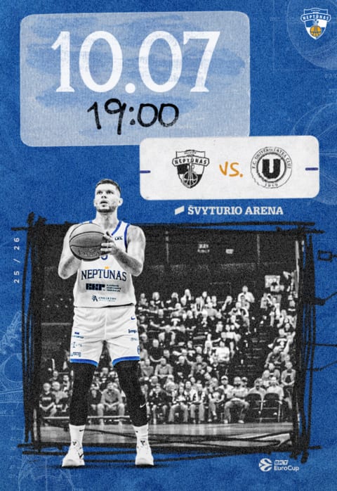 Купить билеты BKT EuroCup: Klaipėdos „Neptūnas“ – Klužo-Napokos „U-BT Cluj-Napoca” Klaipėda, Klaipėdos Švyturio arena Октябрь 07