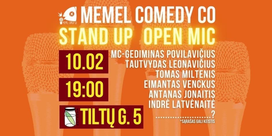 Pirkti bilietus STAND UPOpen Mic - Memel Comedy Co - (10.02) Klaipėda / baras Rasãlas Klaipėda, Baras Rasãlas Spalis 02