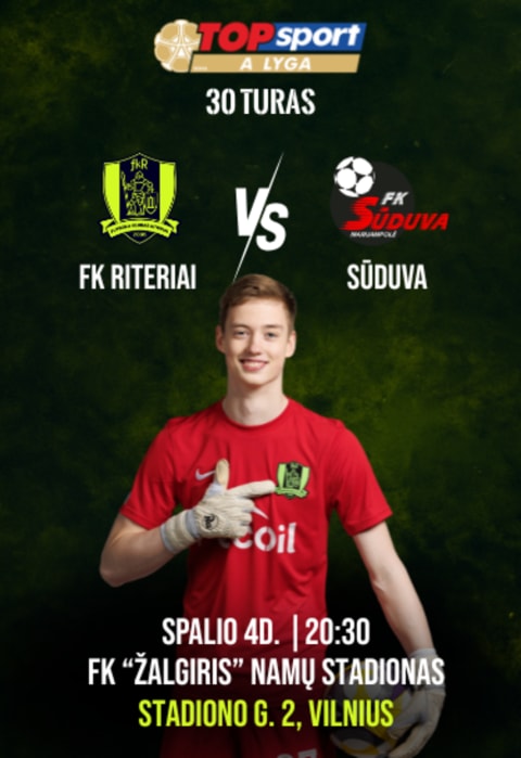 Купить билеты FK „Riteriai“ – FK „Sūduva“ Vilnius, Žalgirio namų stadionas Октябрь 04