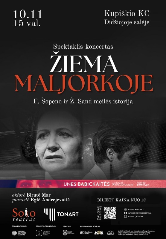 Pirkti bilietus Spektaklis-koncertas ŽIEMA MALJORKOJE, rež. Birutė Mar | Solo teatras Kupiškis, Kupiškio kultūros centras Spalis 11