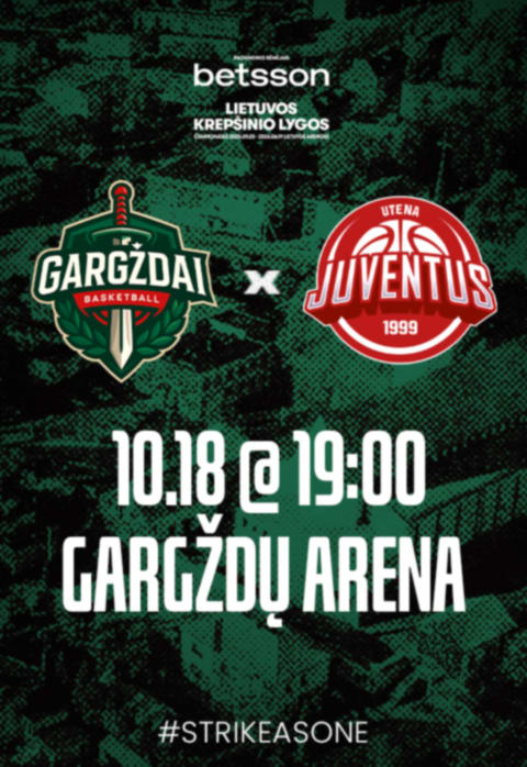 Pirkti bilietus LKL: Gargždų „Gargždai“ - Utenos „Juventus“ Gargždai, Gargždų sporto centras Spalis 18