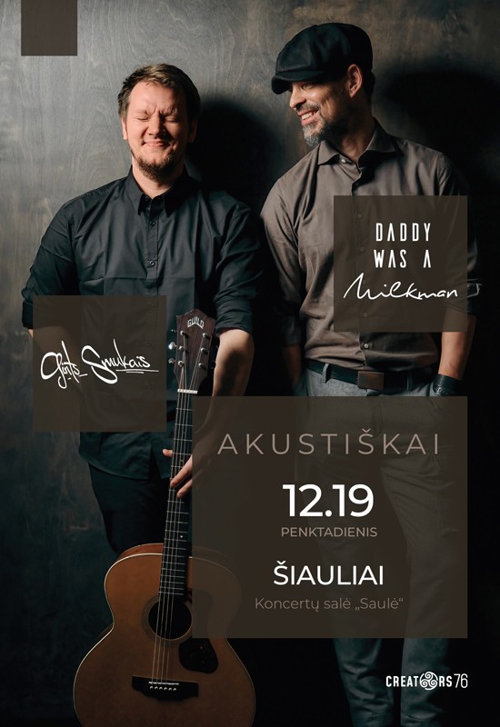 Buy tickets Daddy Was A Milkman akustiškai | Šiauliai Šiauliai, Koncertų salė Saulė December 19