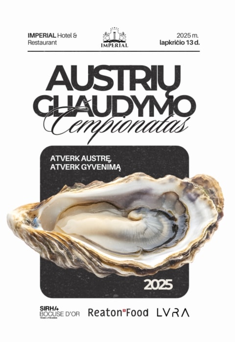 Pirkti bilietus Austrių Gliaudymo Čempionatas 2025 Vilnius, Imperial Hotel & Restaurant Lapkritis 13