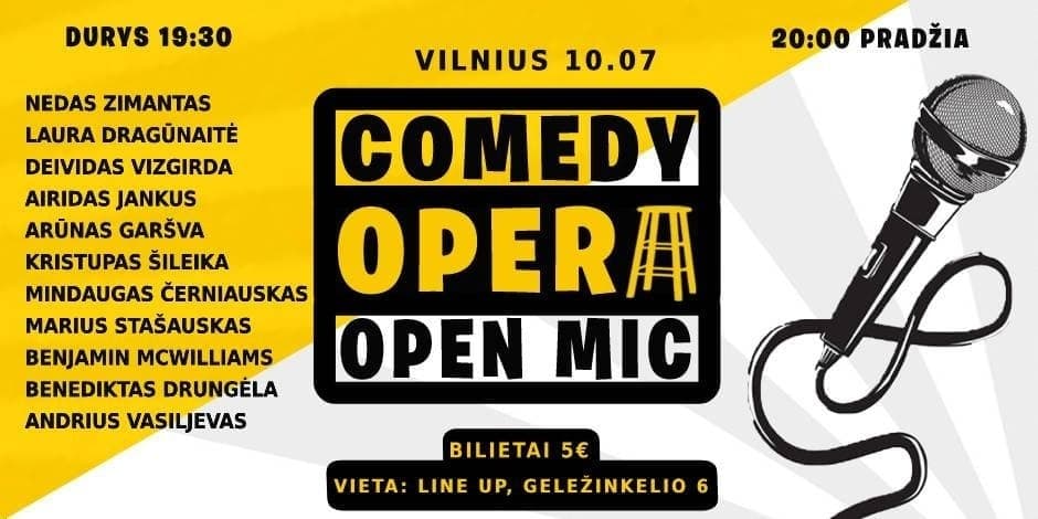 Купить билеты Comedy Opera Open Mic Vilnius, Line Up Октябрь 07