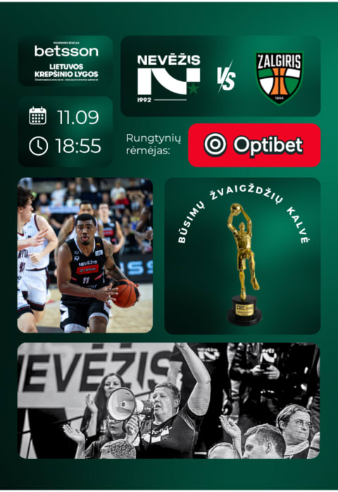 Pirkt biļetes LKL rungtynės: Kėdainių „Nevėžis“ –  Kauno „Žalgiris“ Kėdainiai, Kėdainių arena Novembris 09