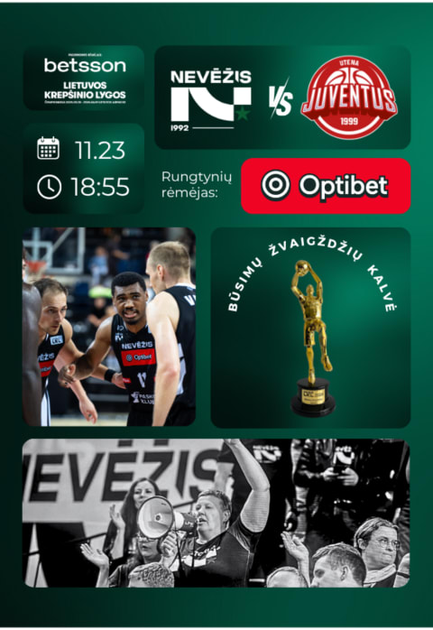 Pirkt biļetes LKL rungtynės: Kėdainių „Nevėžis“ – Utenos „Juventus“ Kėdainiai, Kėdainių arena Novembris 23