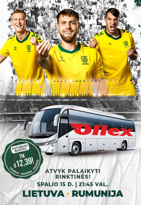 Pirkti bilietus Autobuso bilietas Vilnius – Kaunas – Vilnius į rungtynes UEFA Tautų lyga: Lietuva – Rumunija Kaunas, Dariaus ir Girėno stadionas Spalis 15