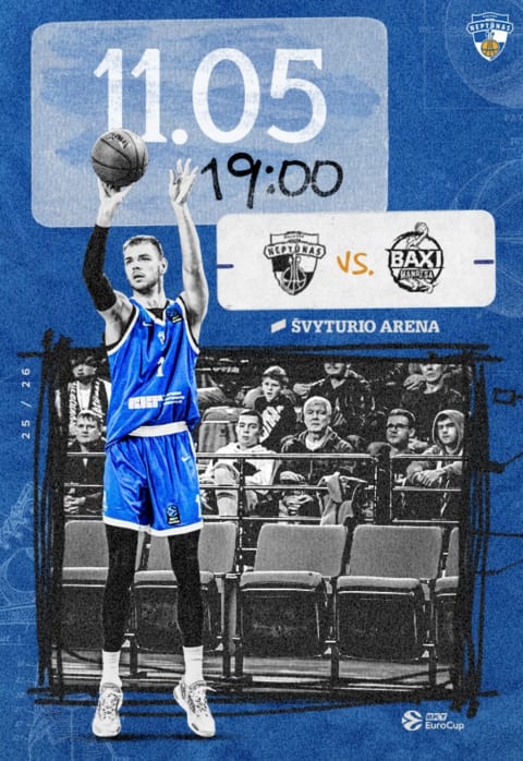 Buy tickets BKT EuroCup: Klaipėdos „Neptūnas“ – Manresos „BAXI“ Klaipėda, Klaipėdos Švyturio arena November 05