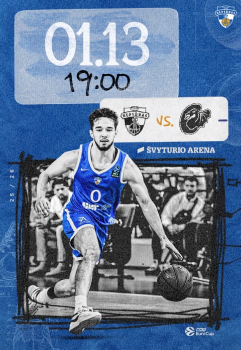 Pirkti bilietus BKT EuroCup: Klaipėdos „Neptūnas“ - Liublianos „Cedevita Olimpija” Klaipėda, Klaipėdos Švyturio arena Sausis 13