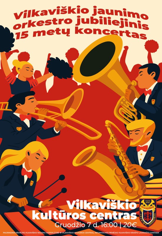 Pirkti bilietus Vilkaviškio jaunimo pučiamųjų orkestras švenčia 15 metų! Vilkaviškis, Vilkaviškio kultūros centras Gruodis 07