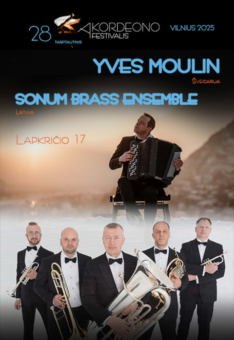 Pirkti bilietus YVES MOULIN (akordeonas) / Šveicarija SONUM BRASS ENSEMBLE /Lietuva Vilnius, Šv. Kotrynos bažnyčia Lapkritis 17