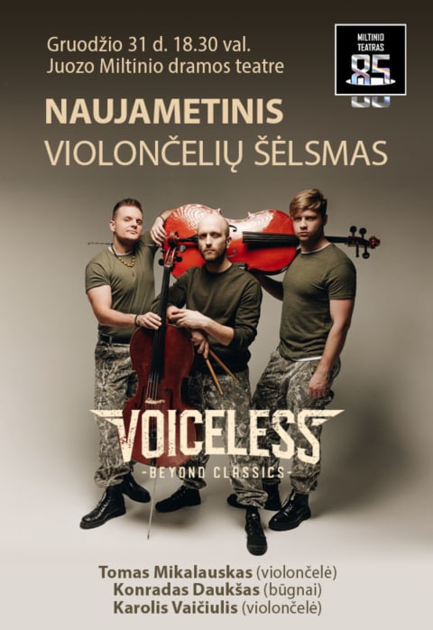 Pirkti bilietus JMDT | NAUJAMETINIS VIOLONČELIŲ ŠĖLSMAS | Grupės „Voiceless“ koncertas Panevėžys, Juozo Miltinio dramos teatras Gruodis 31