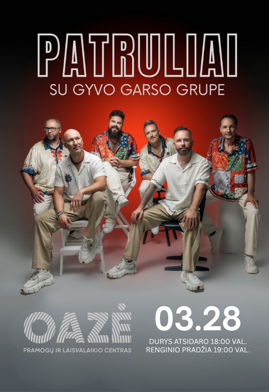Pirkti bilietus Grupė Patruliai su gyvo garso grupe | Kaunas Kaunas, Kauno OAZĖ Kovas 28